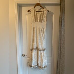 Vintage boho prairie style maxi dress